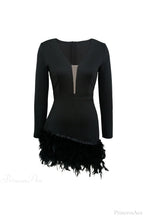 V Neck Feather Pack Mini Dress image 12