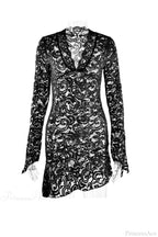 V Neck Flares Sleeve Lace Dress image 15