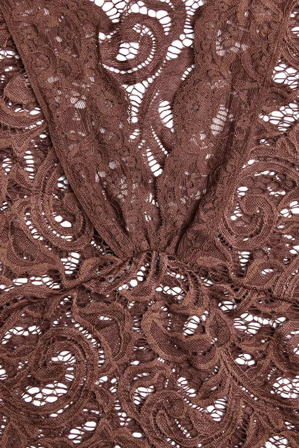 V Neck Flares Sleeve Lace Dress image 12