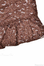 V Neck Flares Sleeve Lace Dress image 14