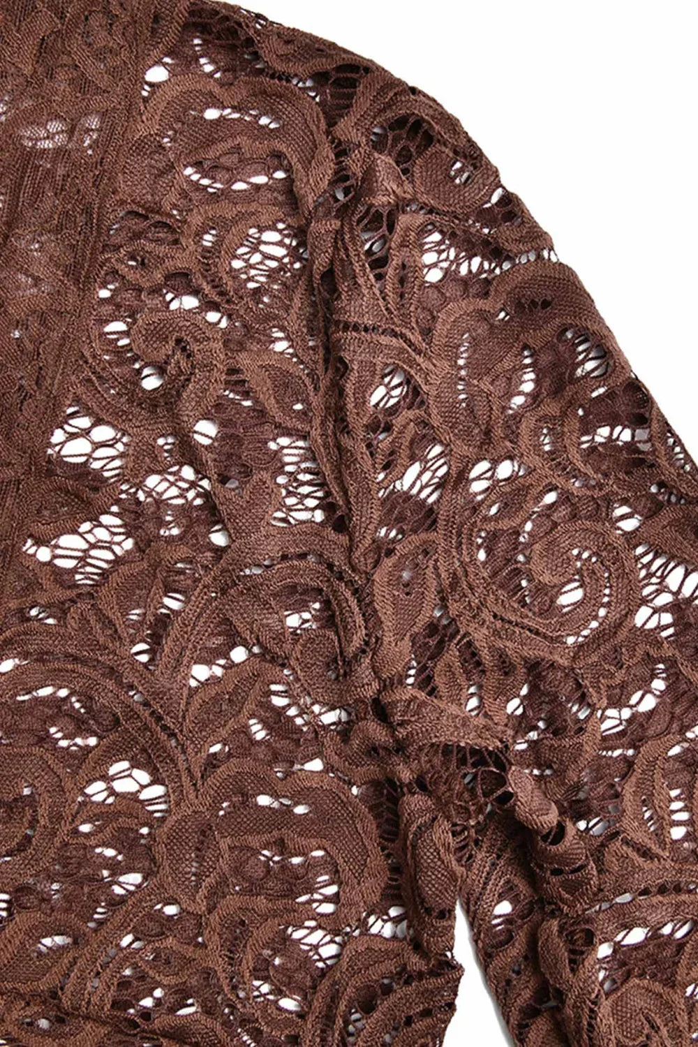 V Neck Flares Sleeve Lace Dress image 11