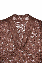 V Neck Flares Sleeve Lace Dress image 10