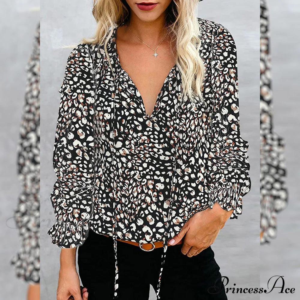 V-Neck Flowered Women's Bohemian Dokotoo Top image 3