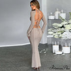 V Neck Knitted Maxi Dress image 3