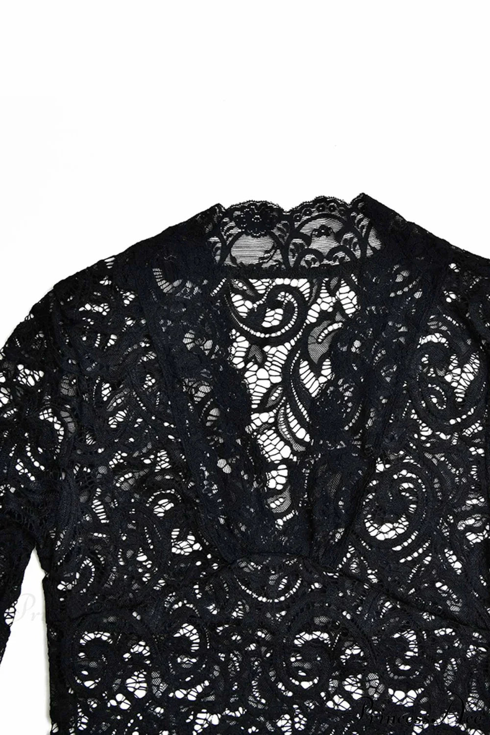 V Neck Lace Flare Sleeve Dress image 12