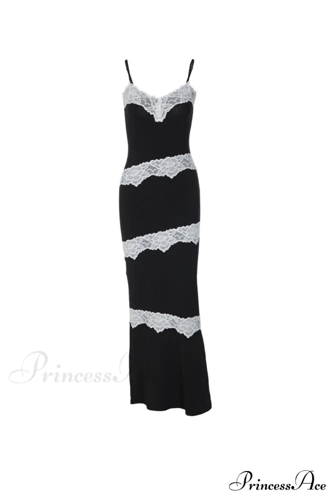 V Neck Lace Patchwork Cami Dress image 4