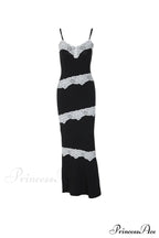V Neck Lace Patchwork Cami Dress image 4