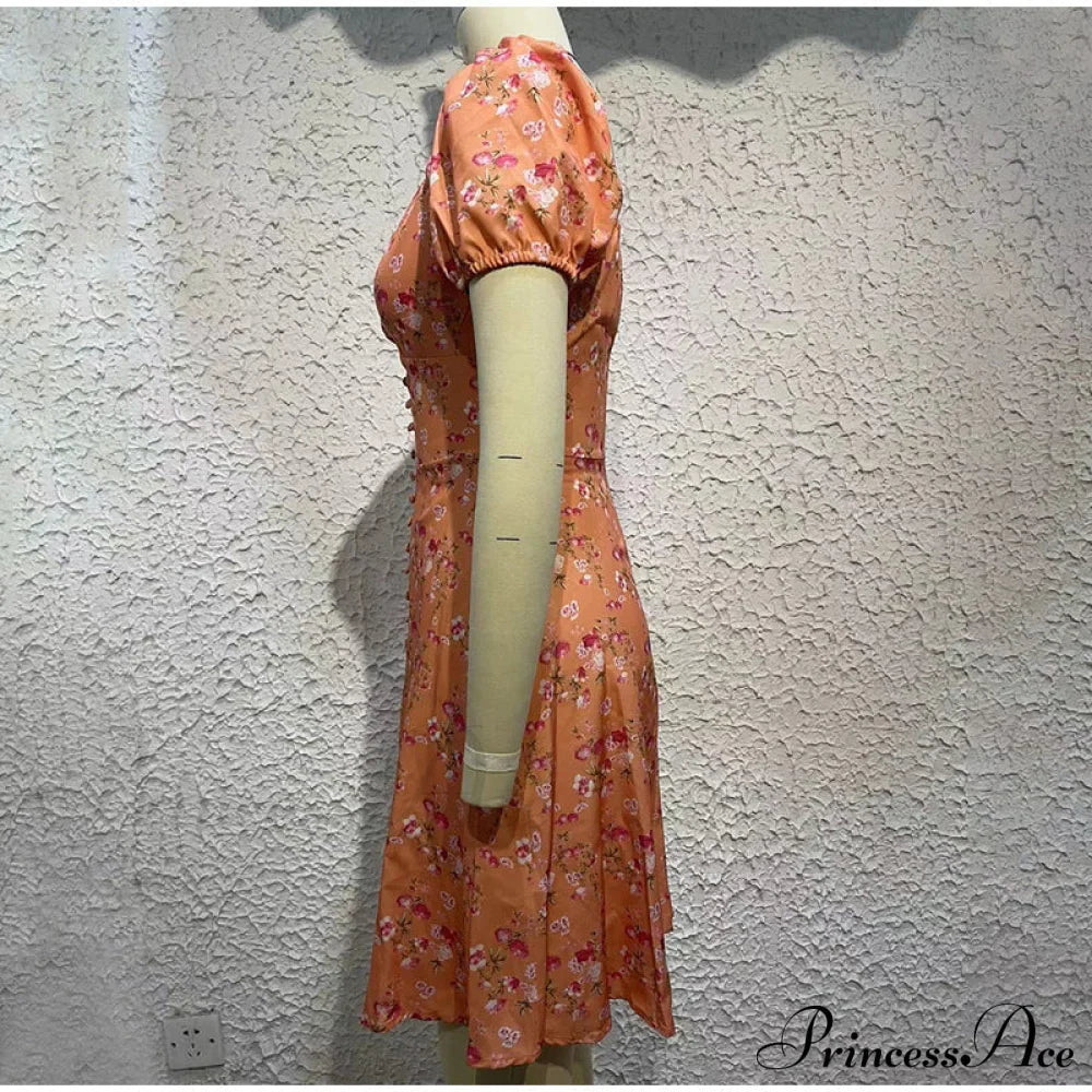 V-Neck Lace Up Lantern Sleeve Ruffles Dress image 13
