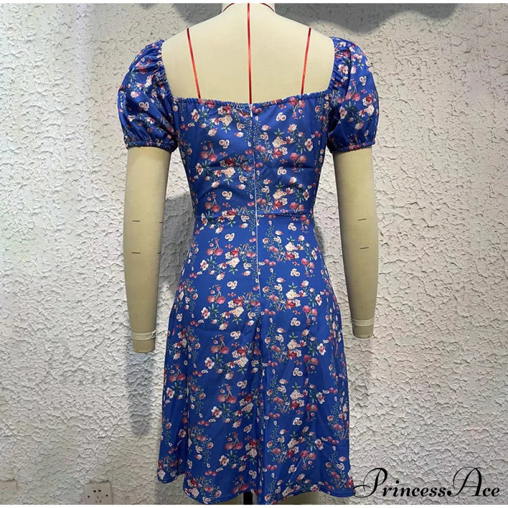 V-Neck Lace Up Lantern Sleeve Ruffles Dress image 15