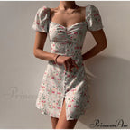 V-Neck Lace Up Lantern Sleeve Ruffles Dress image 9
