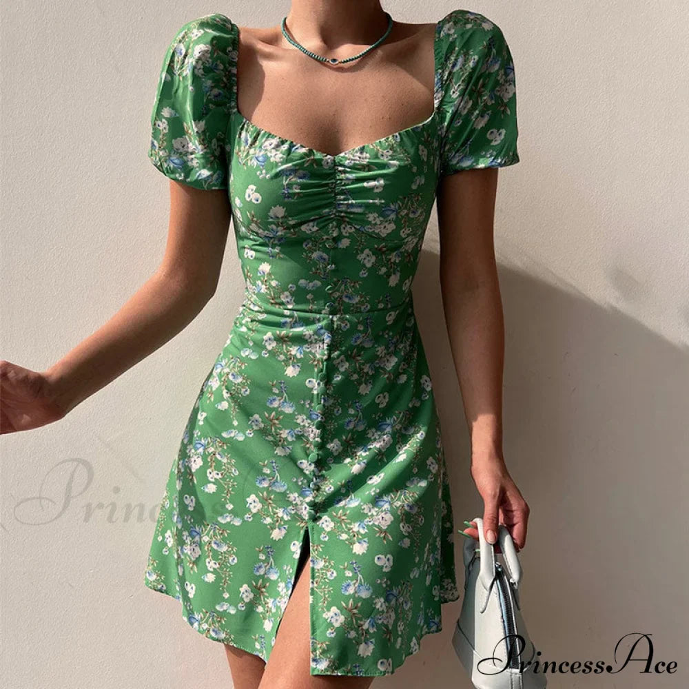 V-Neck Lace Up Lantern Sleeve Ruffles Dress image 7