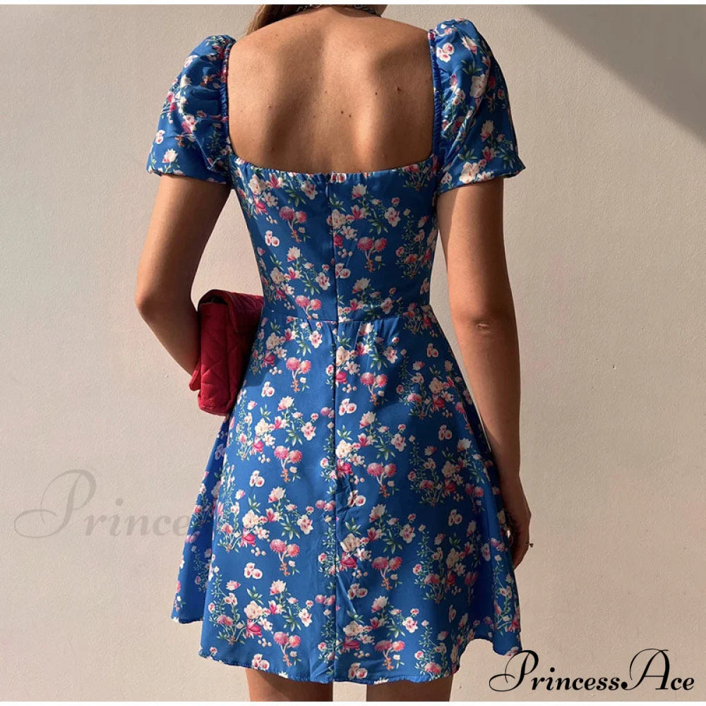 V-Neck Lace Up Lantern Sleeve Ruffles Dress image 6