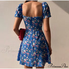 V-Neck Lace Up Lantern Sleeve Ruffles Dress image 6