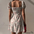 V-Neck Lace Up Lantern Sleeve Ruffles Dress image 10