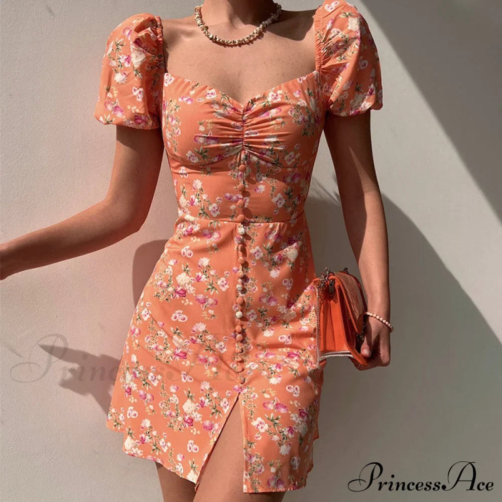 V-Neck Lace Up Lantern Sleeve Ruffles Dress image 3