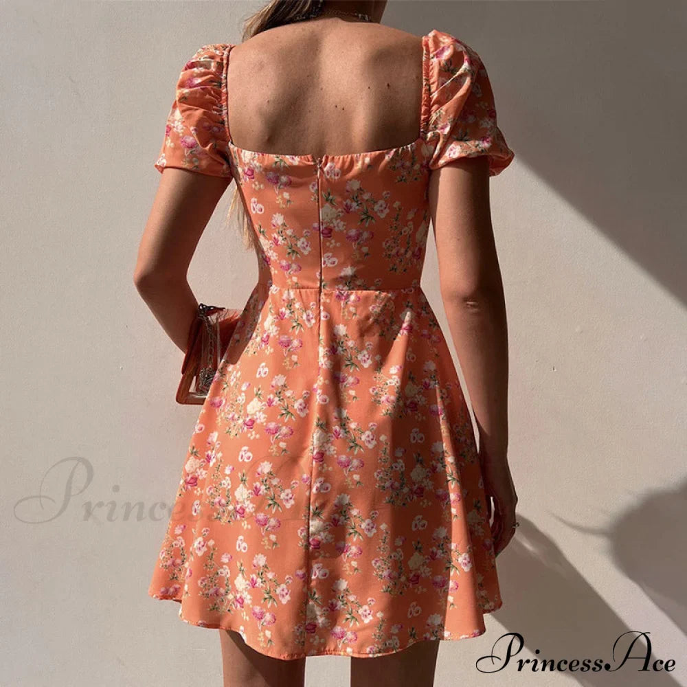 V-Neck Lace Up Lantern Sleeve Ruffles Dress image 4