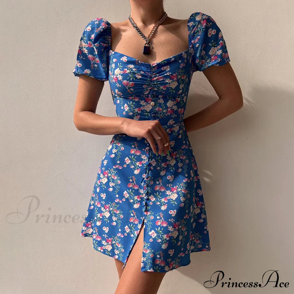 V-Neck Lace Up Lantern Sleeve Ruffles Dress image 5