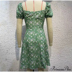 V-Neck Lace Up Lantern Sleeve Ruffles Dress image 18