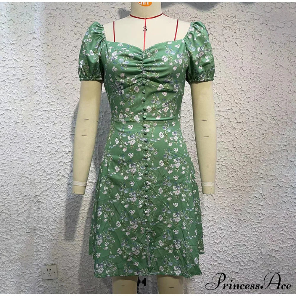 V-Neck Lace Up Lantern Sleeve Ruffles Dress image 17