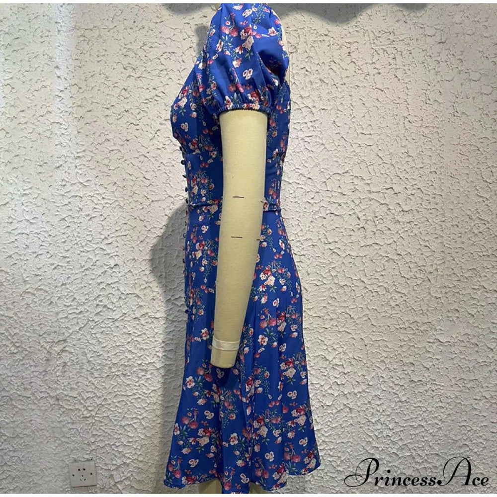 V-Neck Lace Up Lantern Sleeve Ruffles Dress image 16