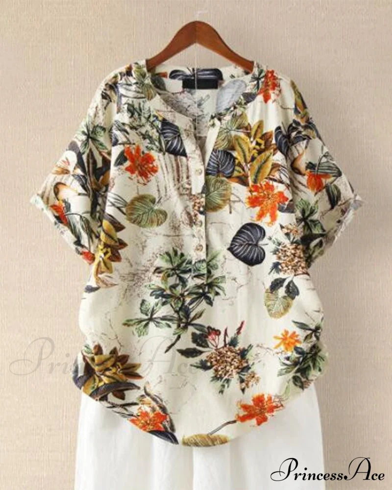 V-neck Patterned T-shirt image 1