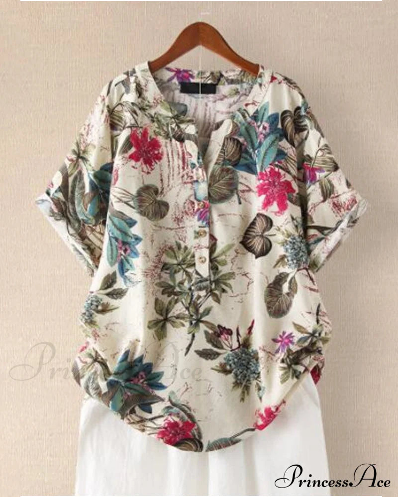 V-neck Patterned T-shirt image 6