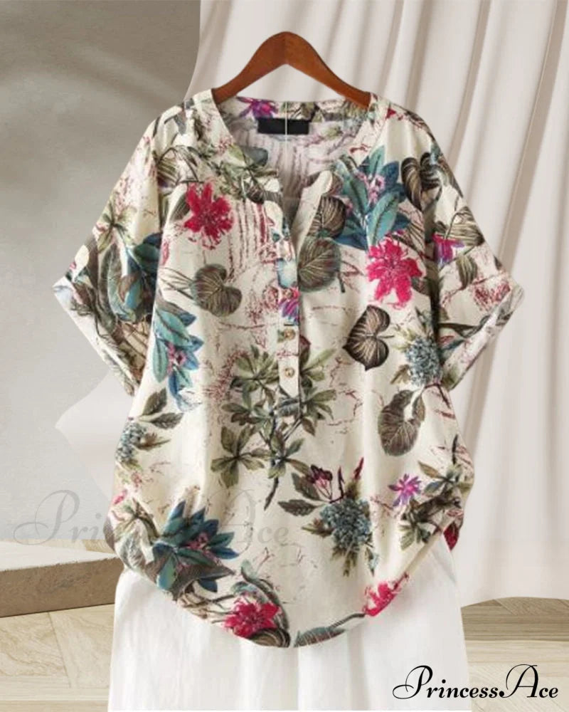 V-neck Patterned T-shirt image 8