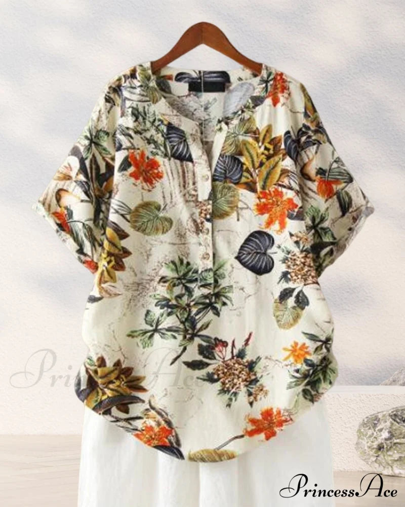 V-neck Patterned T-shirt image 4