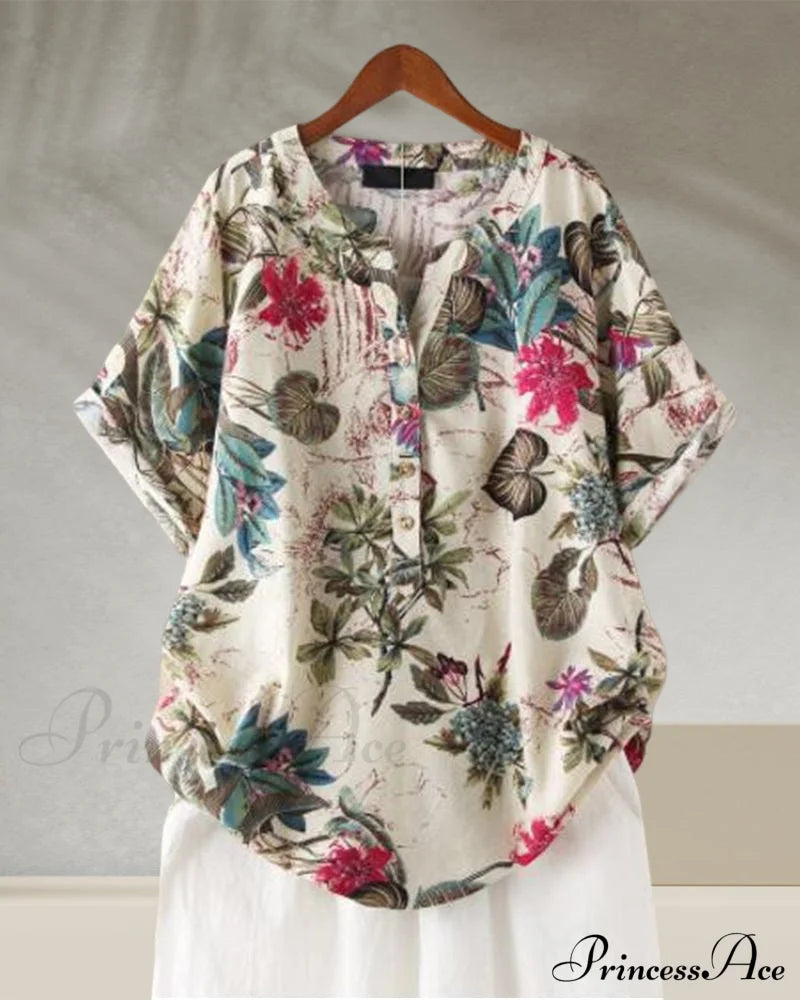 V-neck Patterned T-shirt image 7