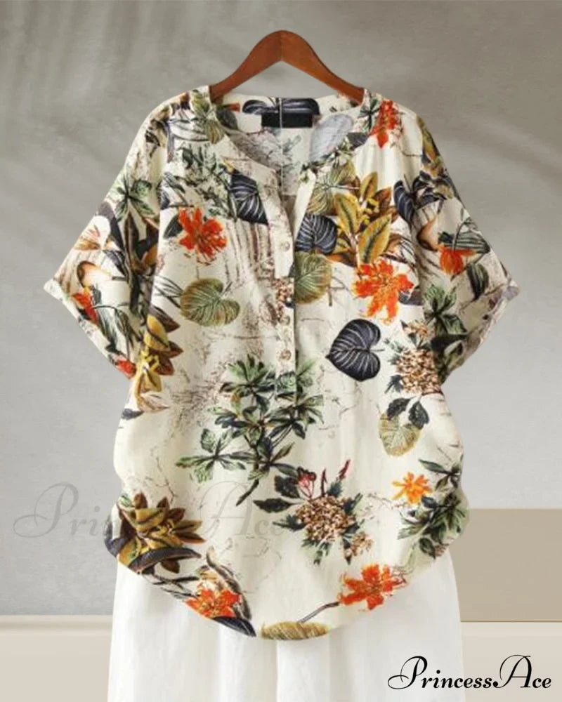 V-neck Patterned T-shirt image 5