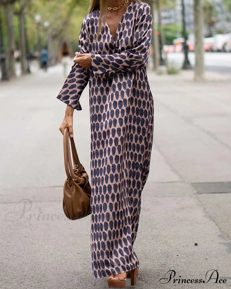 V-neck Polka Dot Print Dress image 6