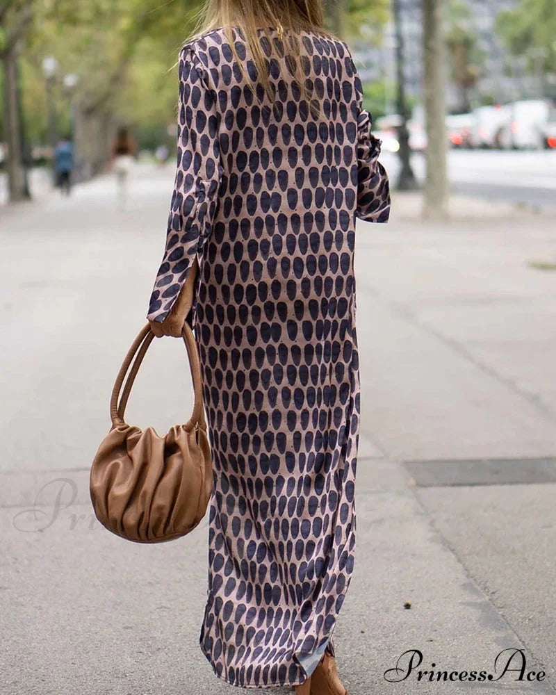 V-neck Polka Dot Print Dress image 4