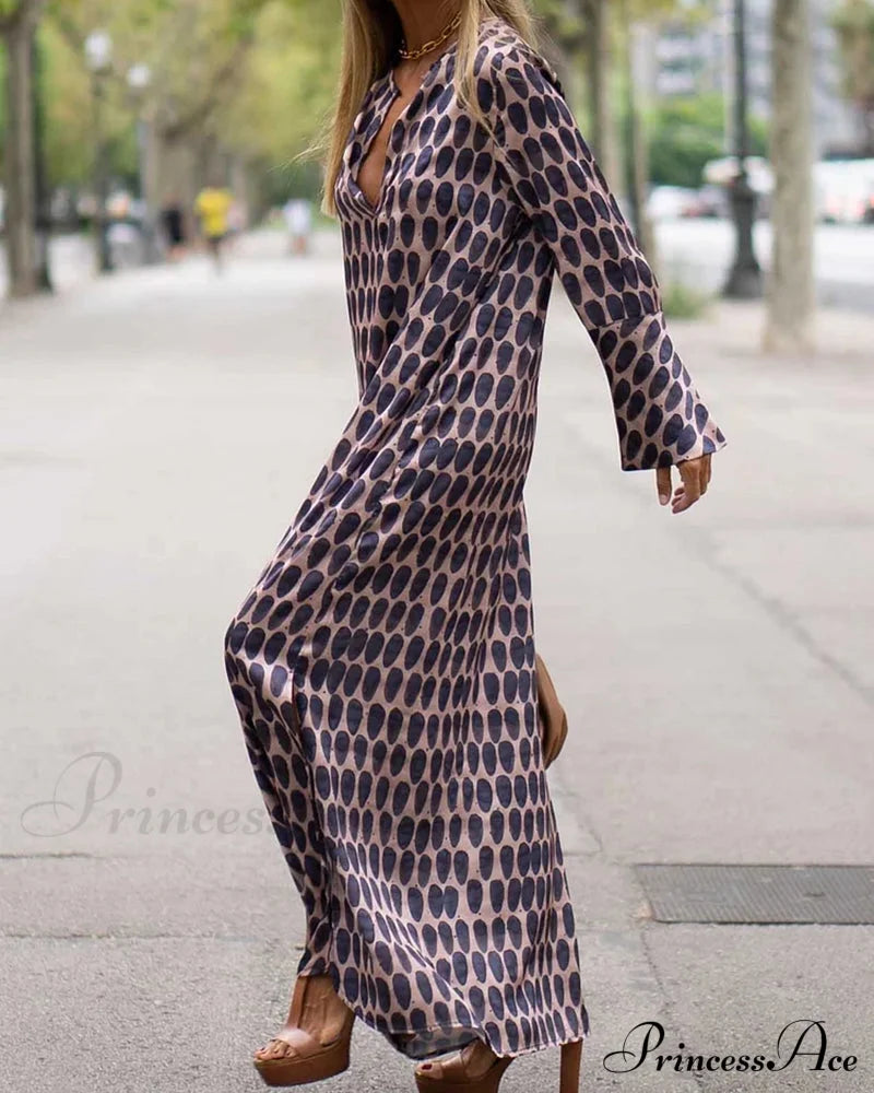 V-neck Polka Dot Print Dress image 3