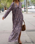 V-neck Polka Dot Print Dress image 1