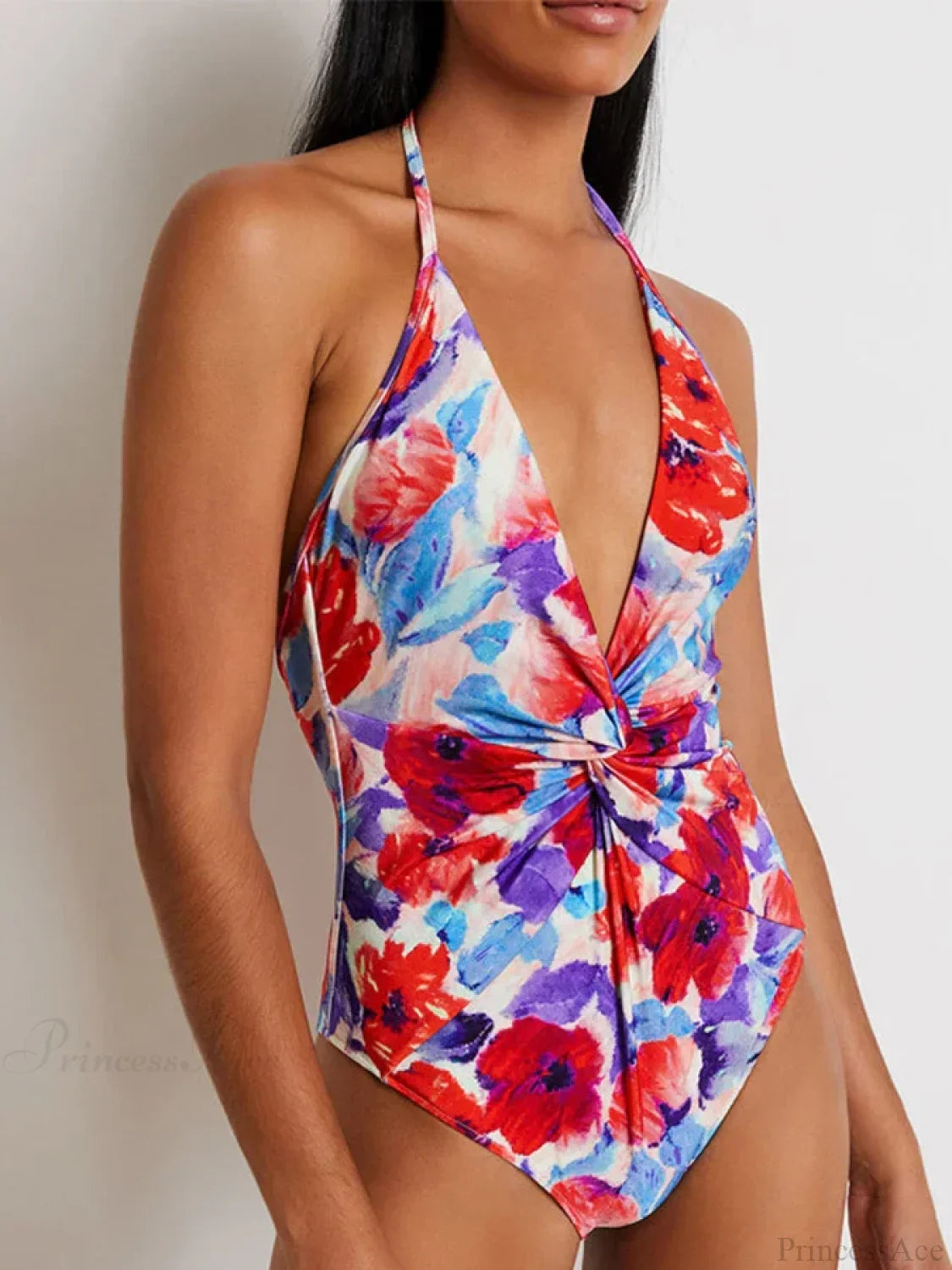 V-neck Printed Bubble Sleeve Swimsuit One Piece image 4