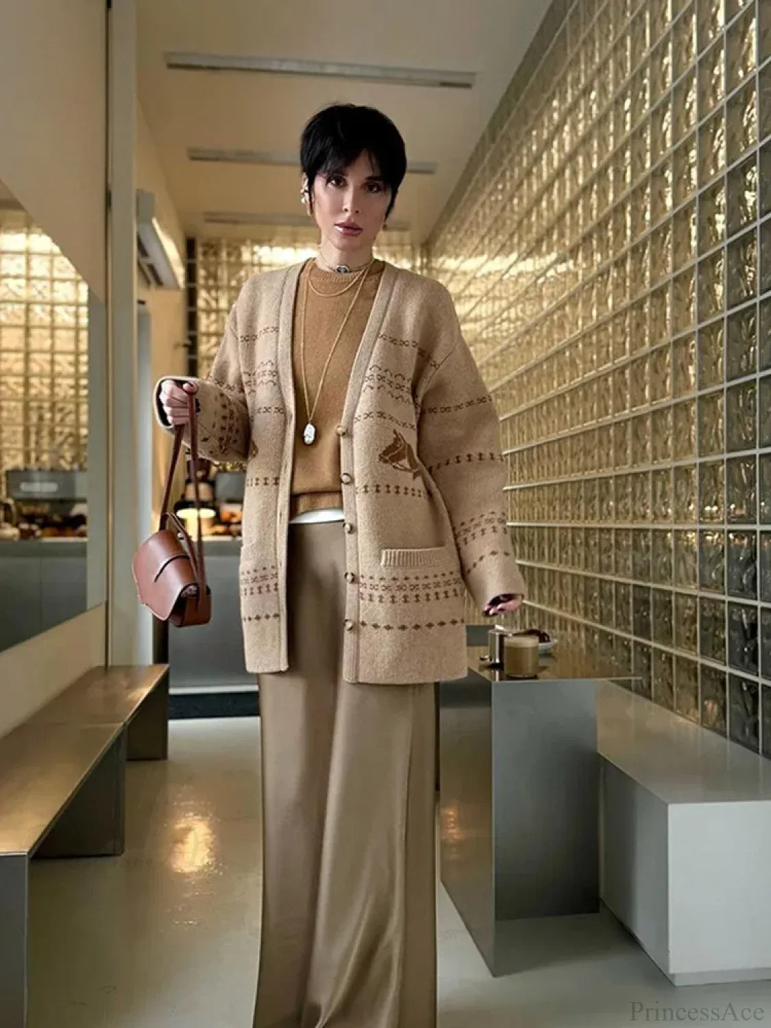 V-neck Printed Button Cardigan image 2