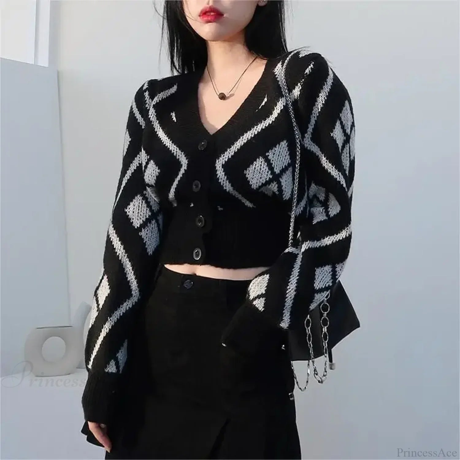 V-neck Printed Button Cardigan image 4