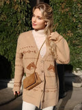 V-neck Printed Button Cardigan image 3