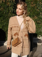 V-neck Printed Button Cardigan image 3