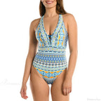 V-Neck Push Up Cross One Piece Swimsuit image 11