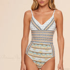 V-Neck Push Up Cross One Piece Swimsuit image 13