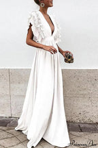 V Neck Ruffled High Waist Dress image 5