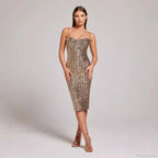 V-Neck Sleeveless Midi Prom Dress image 2