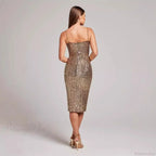 V-Neck Sleeveless Midi Prom Dress image 3