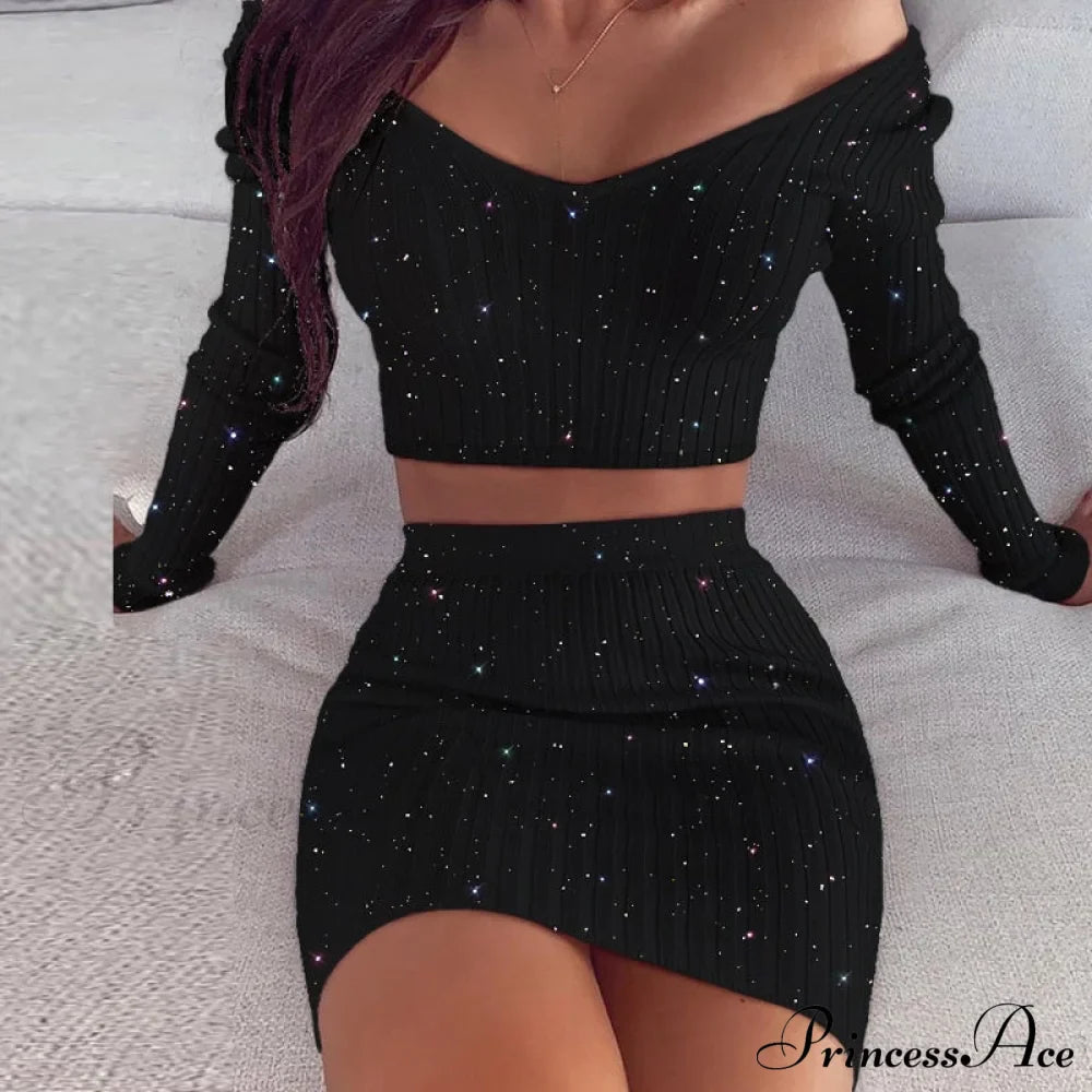 V Neck Slim the Mini Party Ladies Knit Shoulder Arm Off Warm-Season Elegant Women Gown Long Soft Striped Gown Dress image 1
