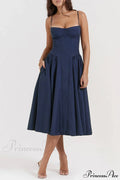 V-Neck Strapless Stylish Midi Dress image 1
