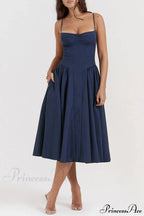 V-Neck Strapless Stylish Midi Dress image 1