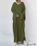 V Neck Swing Dress - Long Sleeve image 10