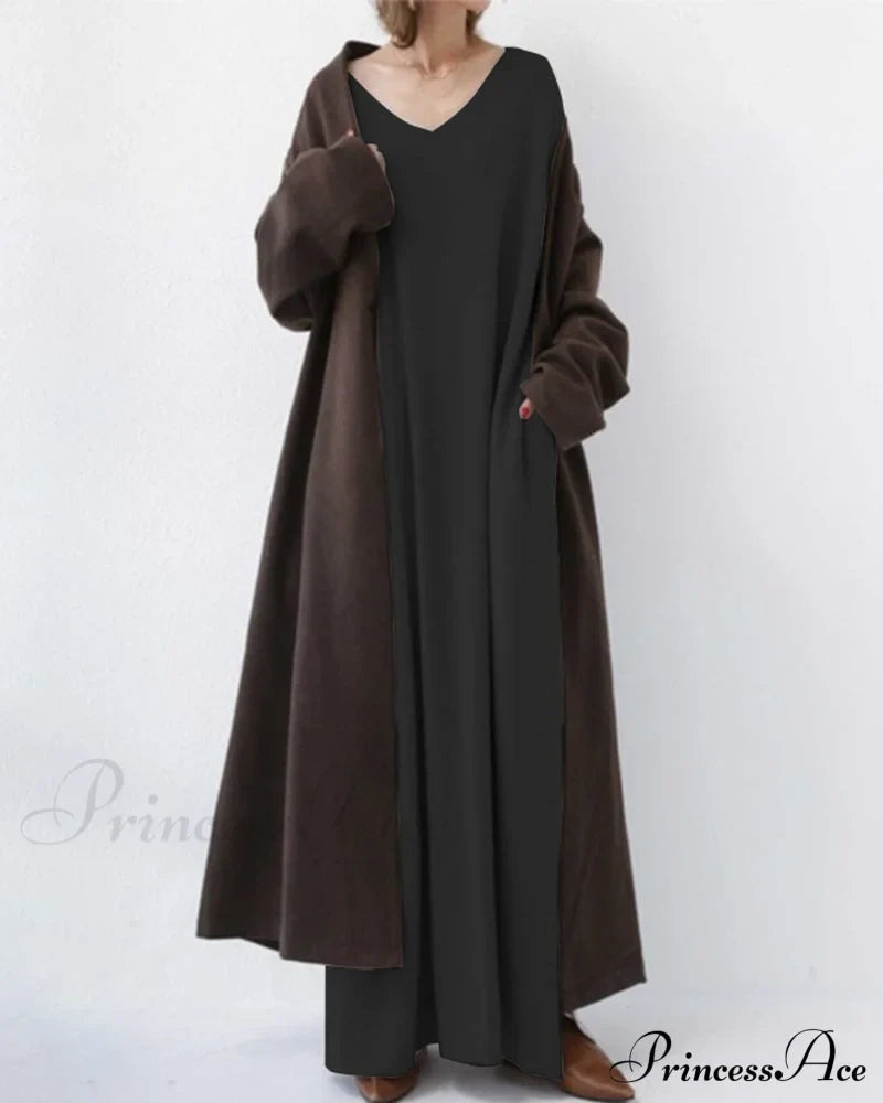 V Neck Swing Dress - Long Sleeve image 8
