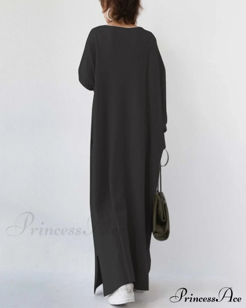 V Neck Swing Dress - Long Sleeve image 4